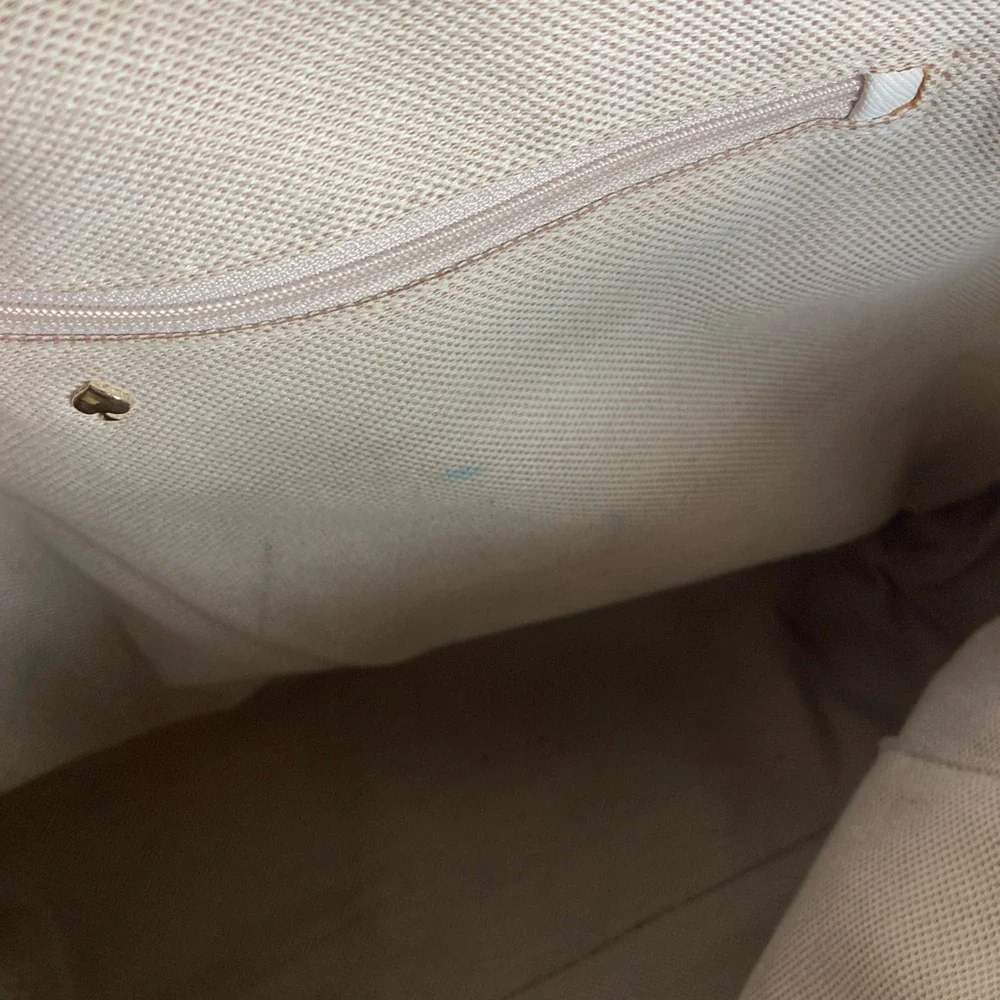 Kate Spade Beige and White Tote SHOULDERBAG Bag